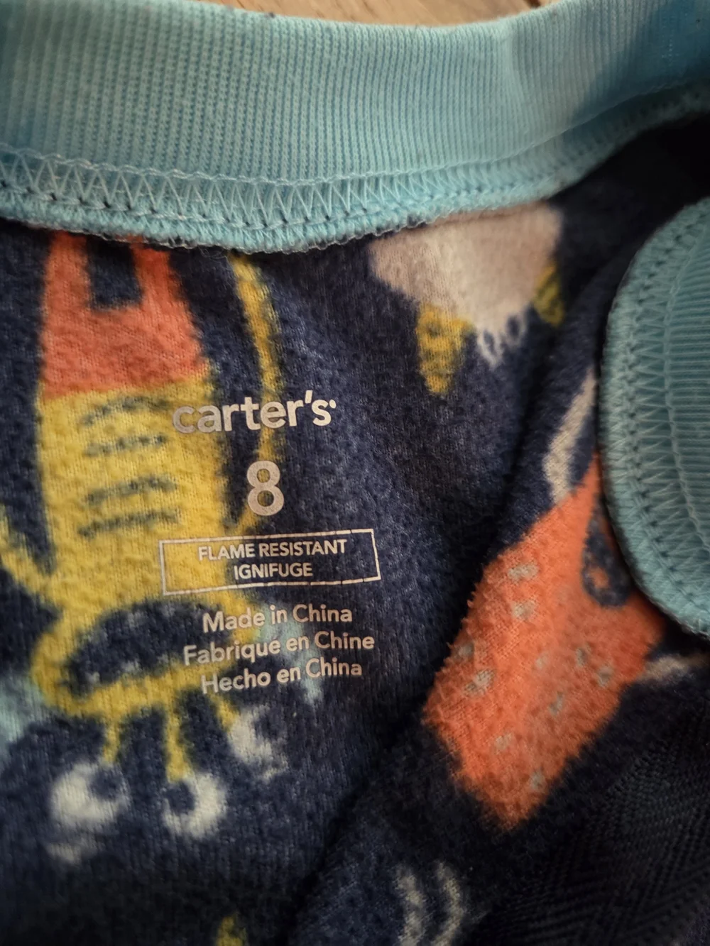 Carters- Kids Navy Monster Print Footed One-Piece Pajamas